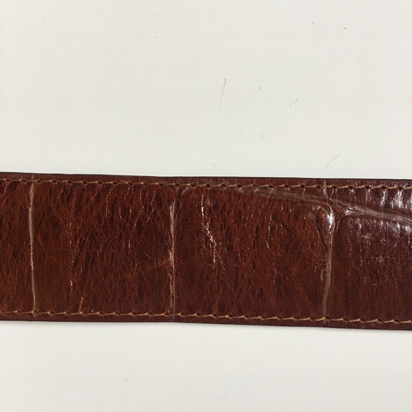 Vintage LINEA PELLE Horseshoe Brown Leather Belt S - Picture 7 of 7